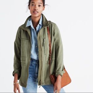 Madewell Fleet Olive Cargo Utility Full Zip Jacket